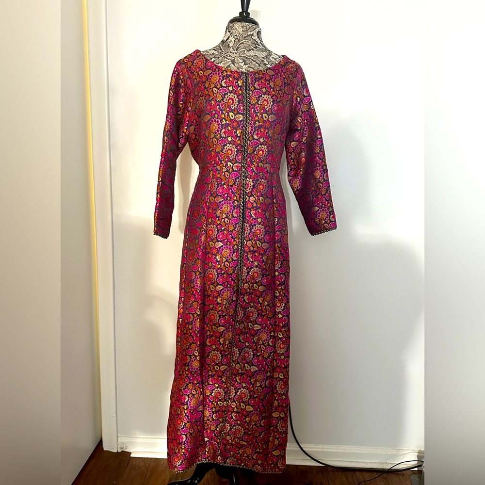 Jamawar Anarkali gown with middle slit